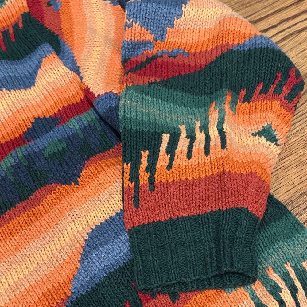 Hand knit Polo by Ralph Lauren Men's Multicolor Southwestern Crewneck Sweater - Picture 4 of 10